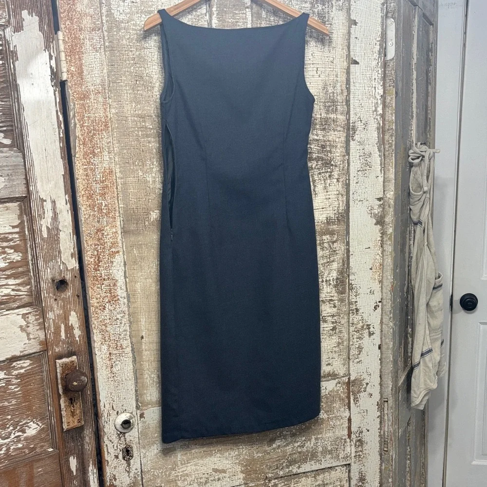 MILKFED Navy Gray pencil knee length 90s vintage y2k square neck Japanese - Picture 4 of 12